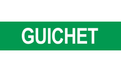 GUICHET VERT - 29x7cm - Sticker/autocollant