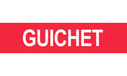 GUICHET ROUGE - 29x7cm - Sticker/autocollant