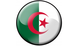 drapeau Algérien rond - 15cm - Sticker/autocollant