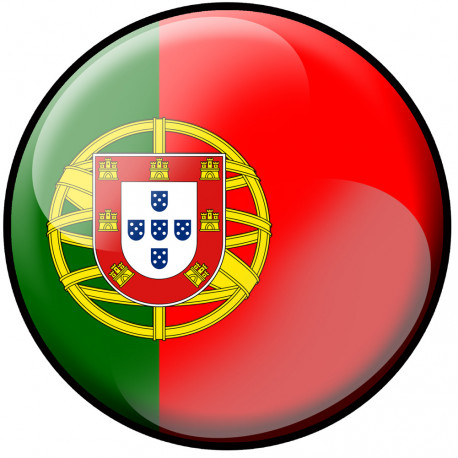 drapeau Portugais rond - 15cm - Sticker/autocollant