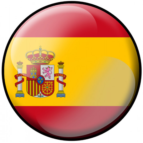 drapeau Espagne rond - 10cm - Sticker/autocollant