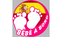 bébé à bord espagnole fille - 10cm - Sticker/autocollant