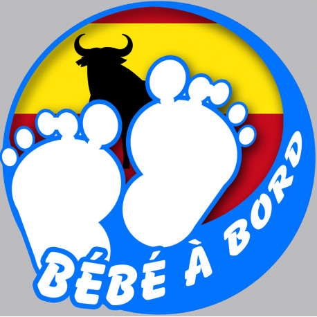 b b bord espagnol gars 10cm Sticker autocollant