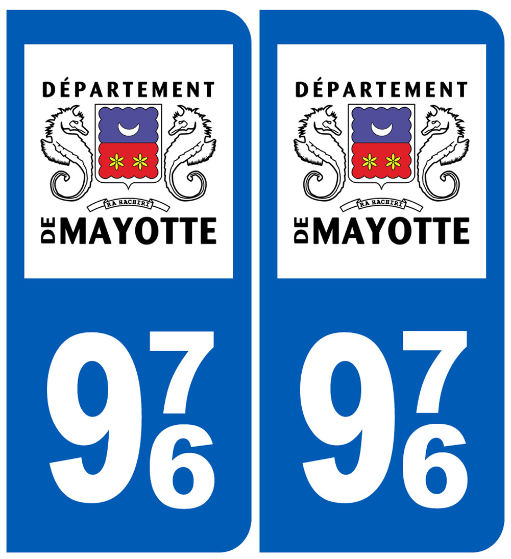 immatriculation 976 (Mayotte) - Sticker/autocollant