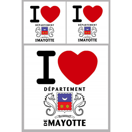 département de Mayotte - Kit 3 stickers - Sticker/autocollant