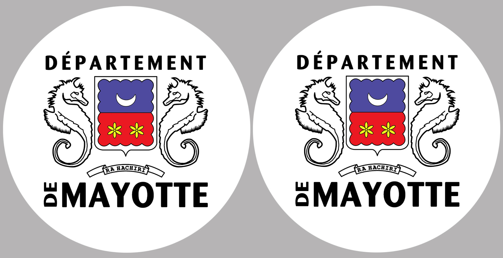 département de Mayotte - Kit 2 stickers 10cm - Sticker/autocollant