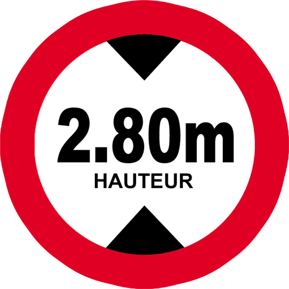 hauteur de passage maximum 2.80m - 5cm - Sticker/autocollant