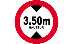 hauteur de passage maximum 3.50m - 10cm - Sticker/autocollant