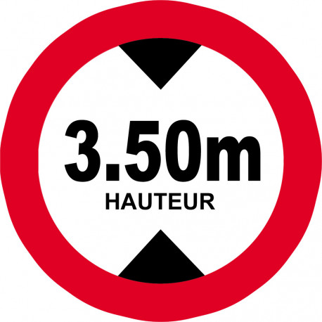 hauteur de passage maximum 3.50m - 5cm - Sticker/autocollant