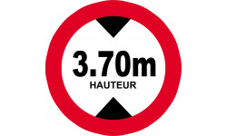 hauteur de passage maximum 3.70m - 10cm - Sticker/autocollant