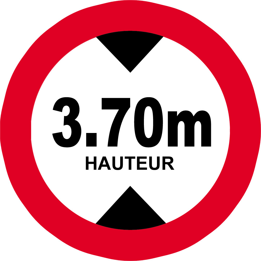 hauteur de passage maximum 3.70m - 5cm - Sticker/autocollant