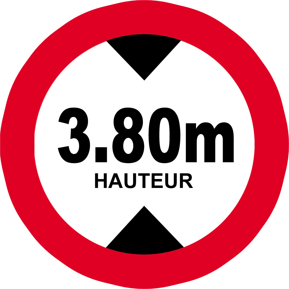 hauteur de passage maximum 3.80m - 20cm - Sticker/autocollant