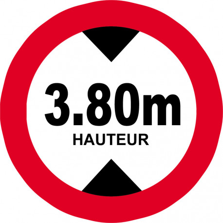 hauteur de passage maximum 3.80m - 5cm - Sticker/autocollant