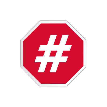 hashtag stop (10x10cm) - Sticker/autocollant