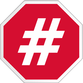 hashtag stop (10x10cm) - Sticker/autocollant