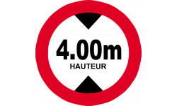 hauteur de passage maximum 4m - 20cm - Sticker/autocollant