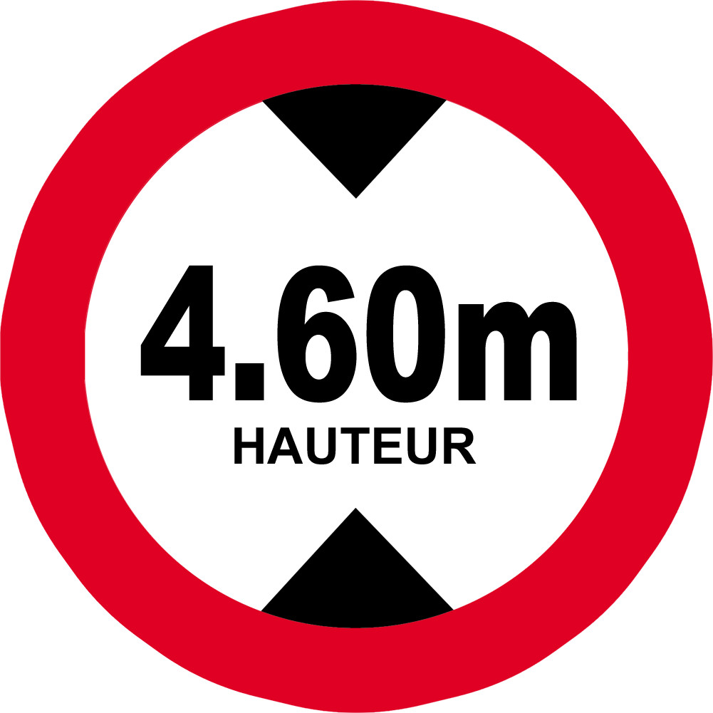 hauteur de passage maximum 4,60m - 20cm - Sticker/autocollant