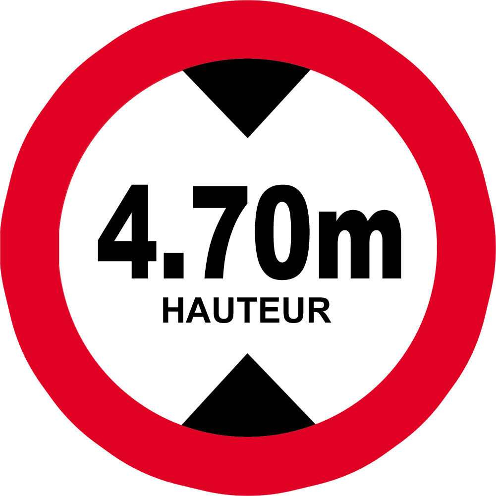 hauteur de passage maximum 4,70m - 20cm - Sticker/autocollant