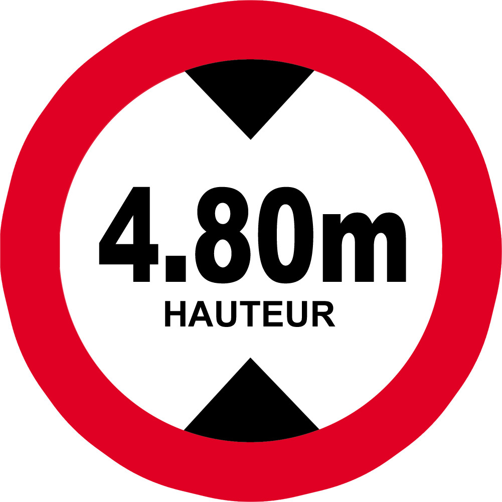 hauteur de passage maximum 4,80m - 20cm - Sticker/autocollant