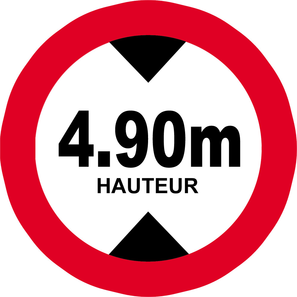 hauteur de passage maximum 4,90m - 20cm - Sticker/autocollant