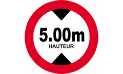 hauteur de passage maximum 5m - 5cm - Sticker/autocollant