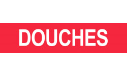 DOUCHES rouge - 29x7cm - Sticker/autocollant