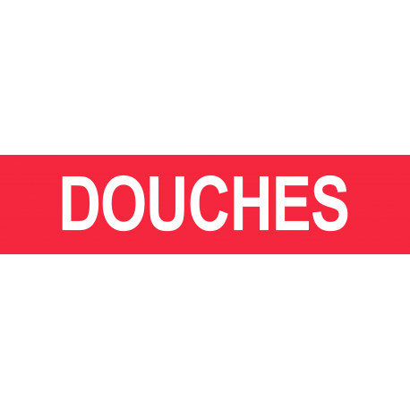 DOUCHES rouge - 15x3.5cm - Sticker/autocollant