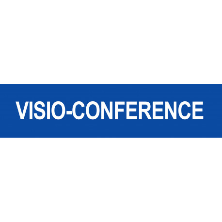 VISIO-CONFERENCE bleu - 29x7cm - Sticker/autocollant