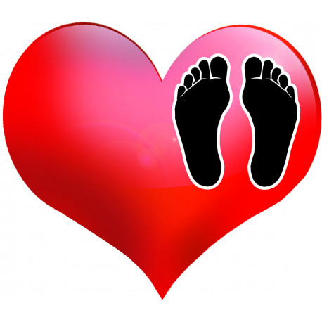 coeur Pieds noirs - 15x13cm - Sticker/autocollant