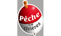 bouchon pêche en rivières - 15x10.7cm - Sticker/autocollant