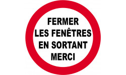 fermer les fenêtres en sortant - 15cm - Sticker/autocollant