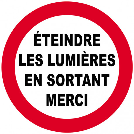 éteindre les lumières en sortant - 15cm - Sticker/autocollant