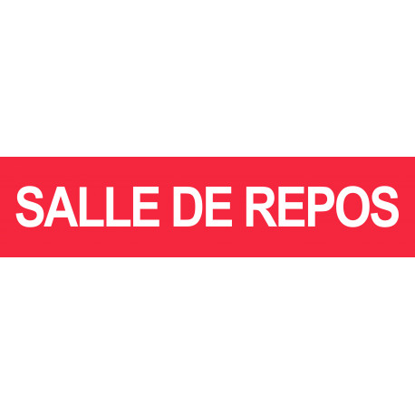 Salle de repos rouge - 29x7cm - Sticker/autocollant