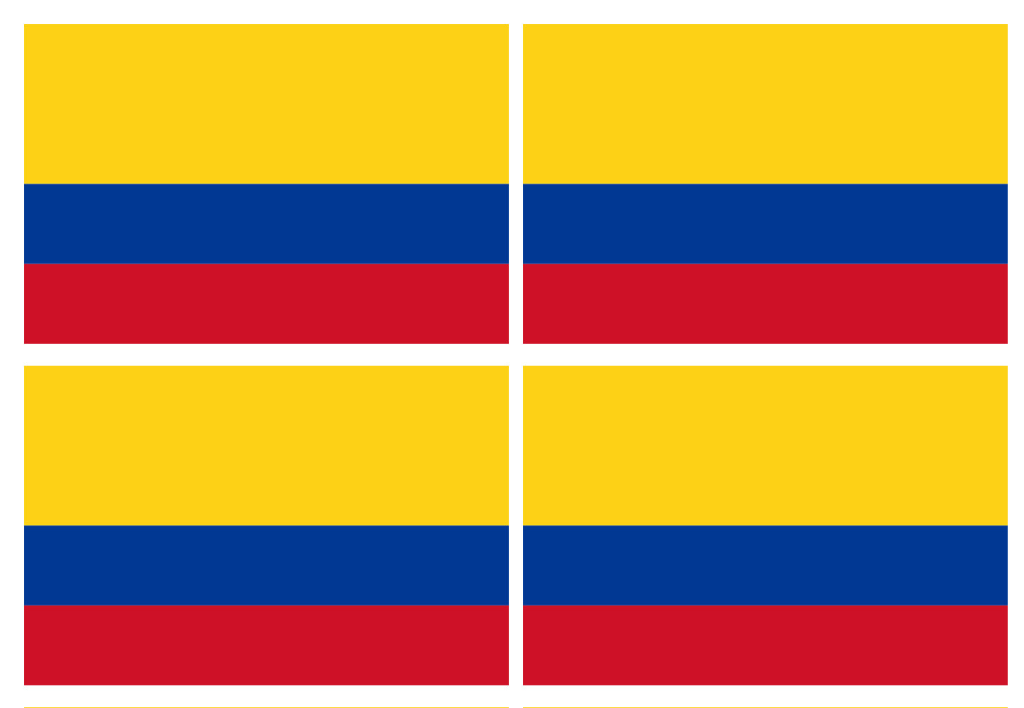 Drapeau Colombie - 4 stickers - 9.5 x 6.3 cm - Sticker/autocollant