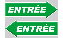 entrée flèche gauche et droite - 2 stickers 20x7cm - Sticker/autocollant