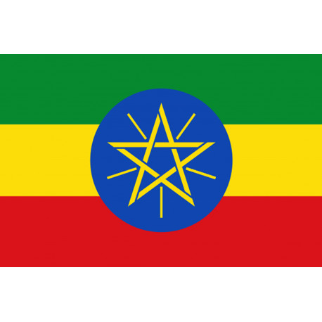 Drapeau Ethiopie - 19.5x13cm - Sticker/autocollant