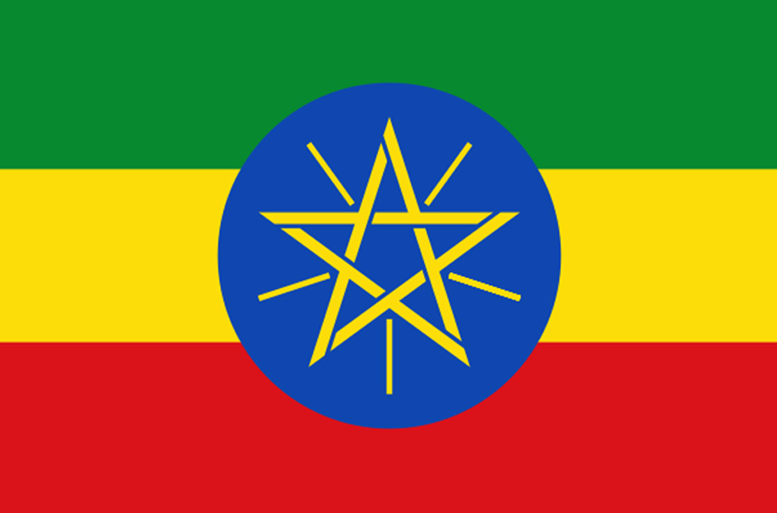 Drapeau Ethiopie - 19.5x13cm - Sticker/autocollant