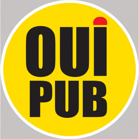 oui pub coloré - 5cm - Sticker/autocollant