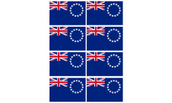 Drapeau îles Cook - 8 stickers - 9.5 x 6.3 cm - Sticker/autocollant