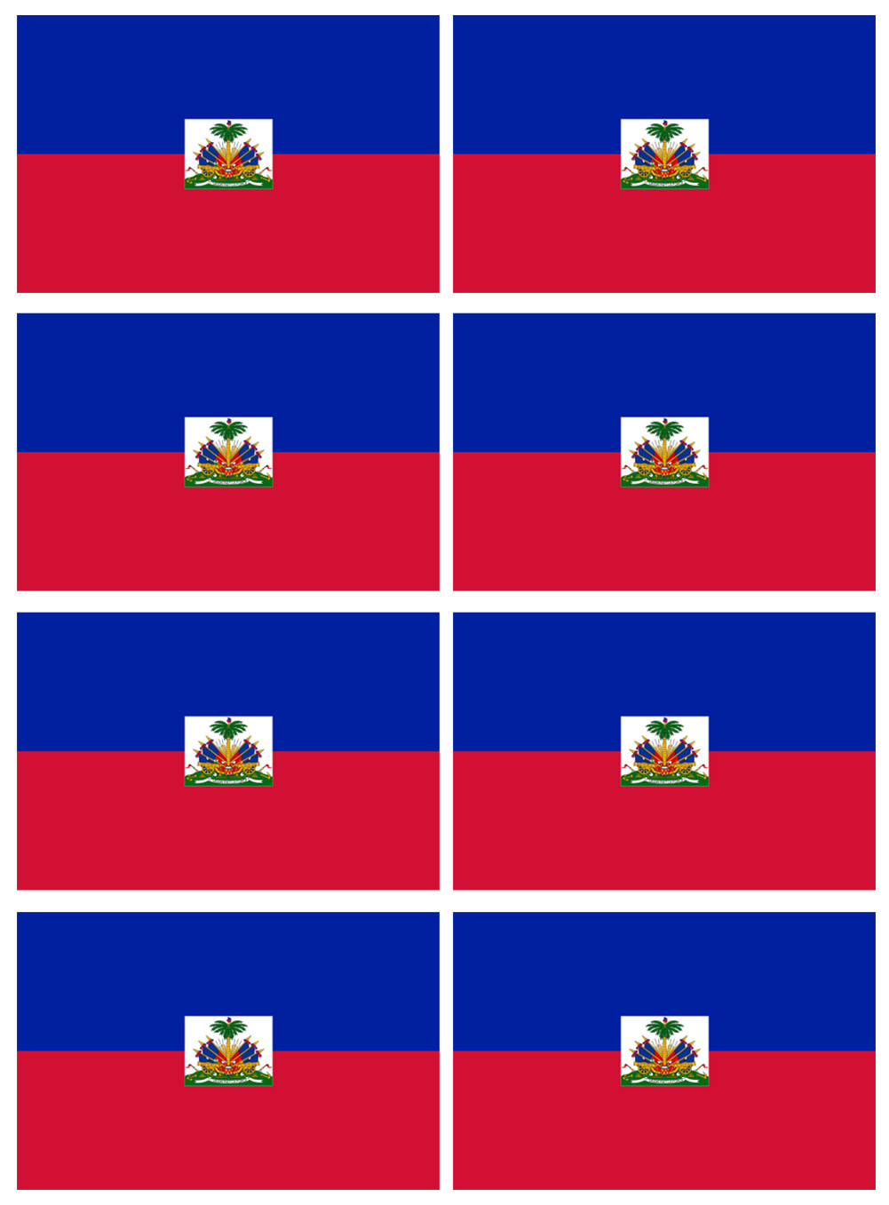 Drapeau Haïti - 8 stickers - 9.5 x 6.3 cm - Sticker/autocollant