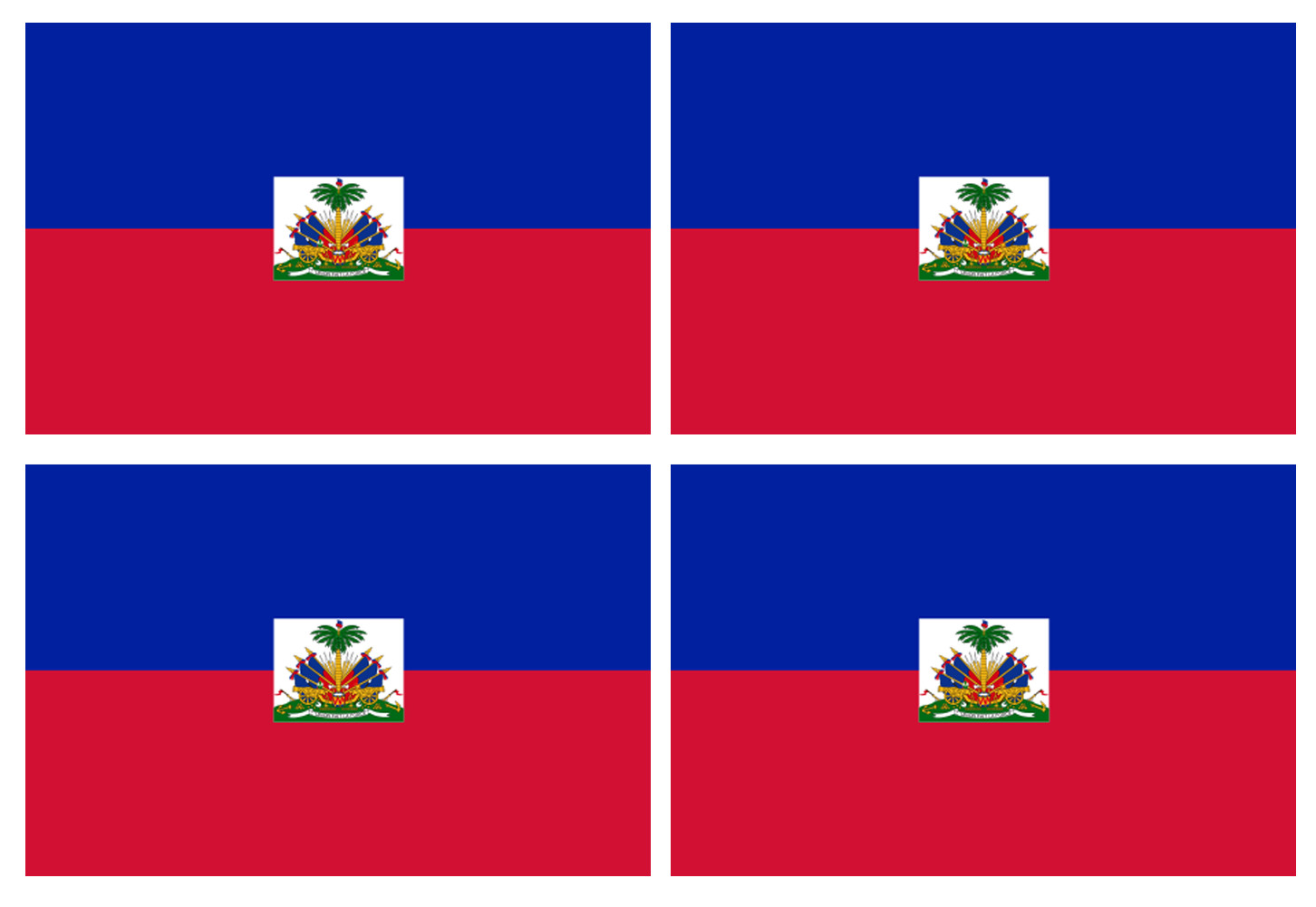 Drapeau Haïti - 4 stickers - 9.5 x 6.3 cm - Sticker/autocollant