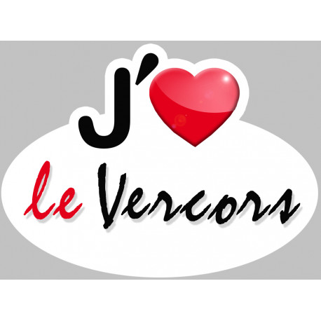 J'aime le Vercors - 15x11cm - Sticker/autocollant