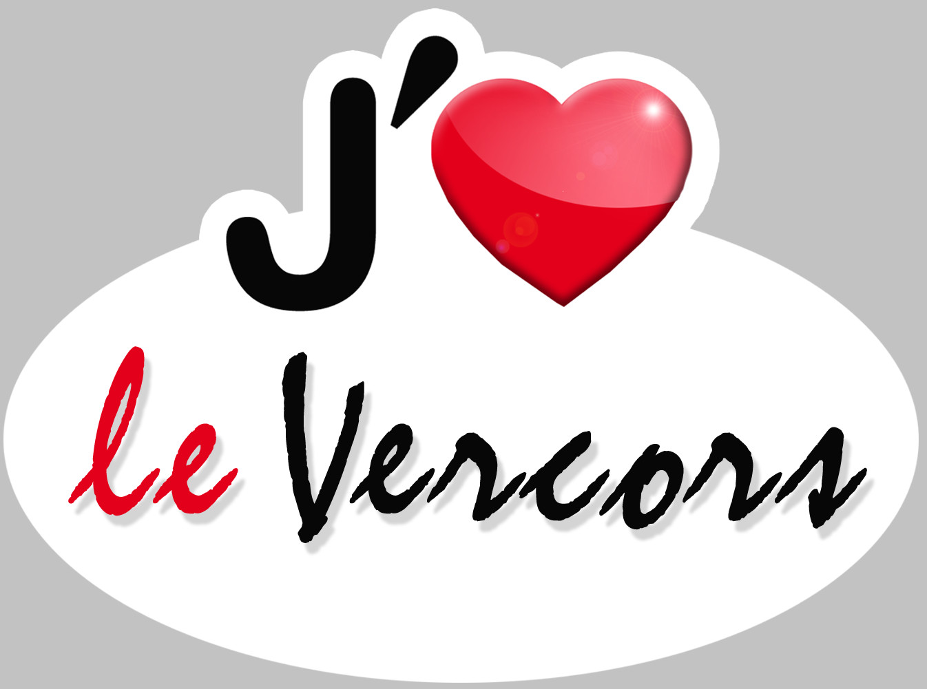 J'aime le Vercors - 15x11cm - Sticker/autocollant