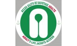 ACCES GILETS DE SAUVETAGE ADULTE - 20cm - Sticker/autocollant