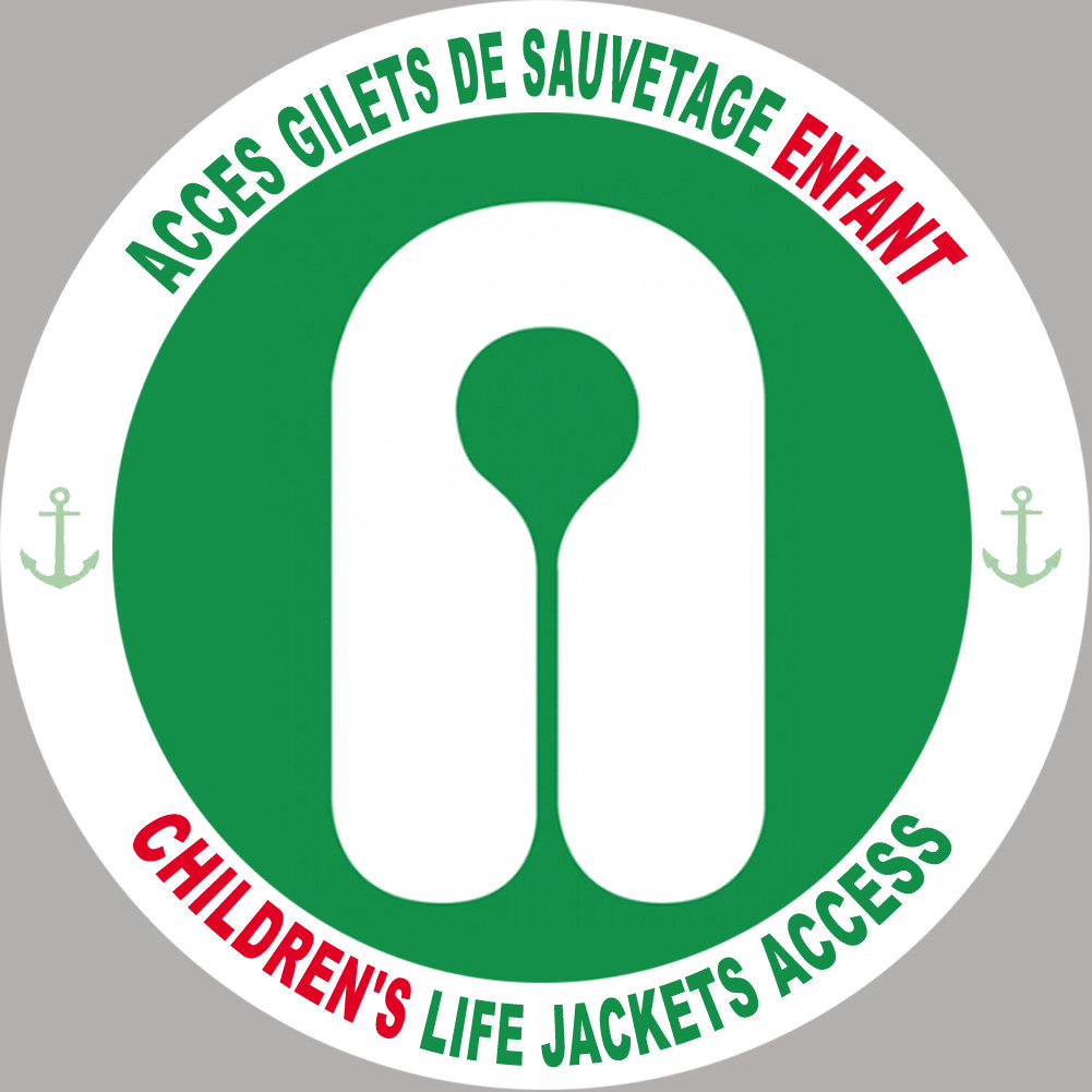 ACCES GILETS DE SAUVETAGE ENFANT - 5cm - Sticker/autocollant