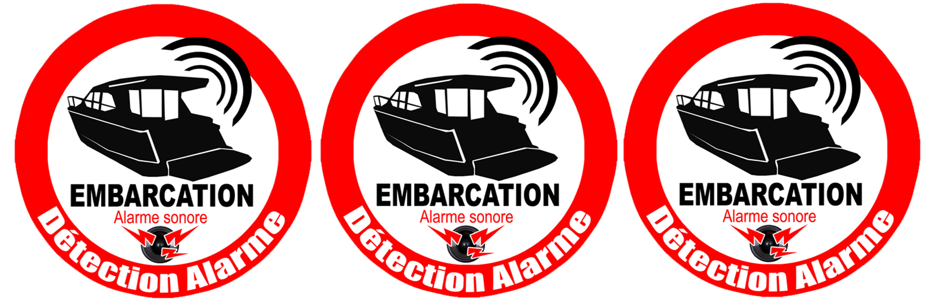 Alarme pour bateau et embarcation - 3 fois 5cm - Sticker/autocollant