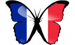 effet papillon France - 15x10.5cm - Sticker/autocollant