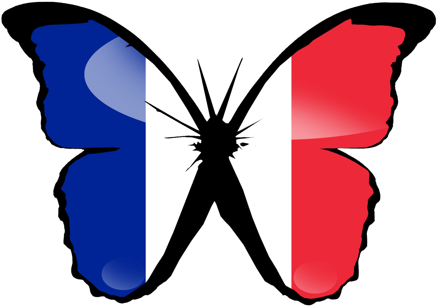 effet papillon France - 15x10.5cm - Sticker/autocollant