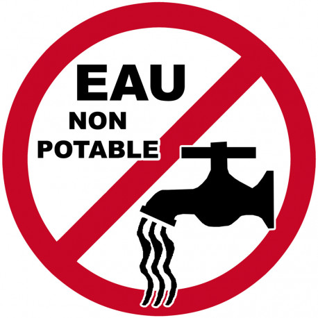 pictogramme eau non potable - 20cm - Sticker/autocollant