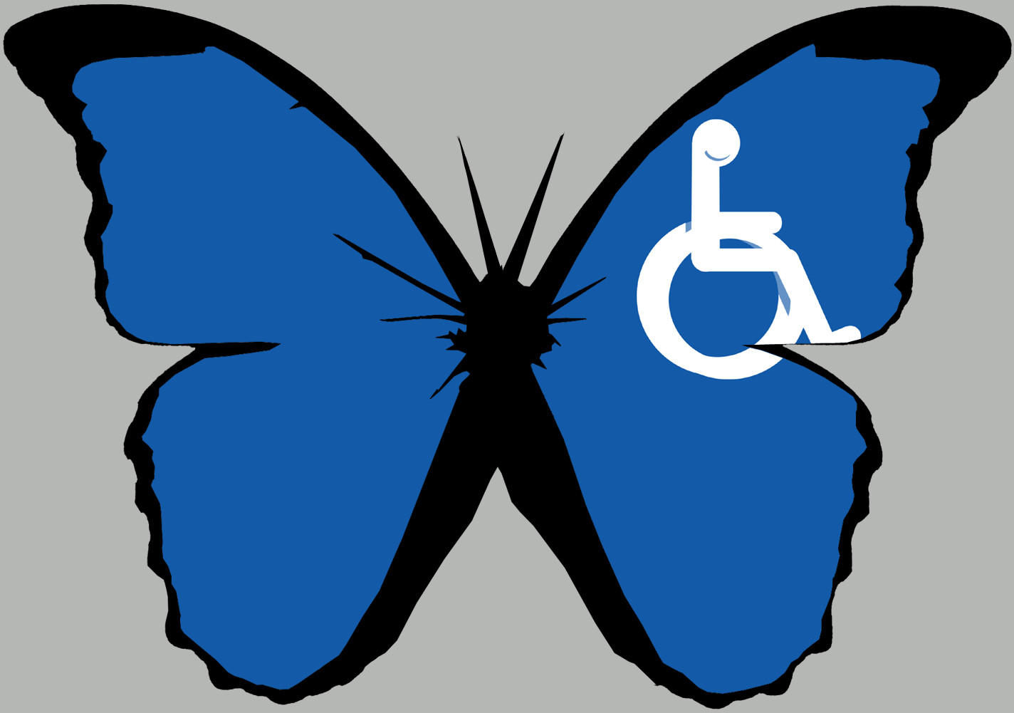 effet papillon Handicap moteur - 10x7cm - Sticker/autocollant